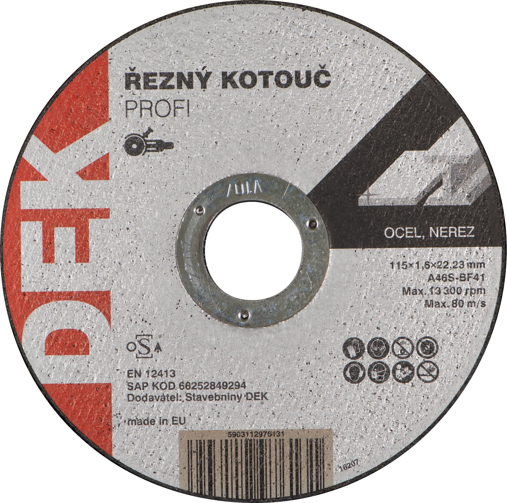 Kotouč řezný DEK PROFI 115×22,23 mm 1,6 mm