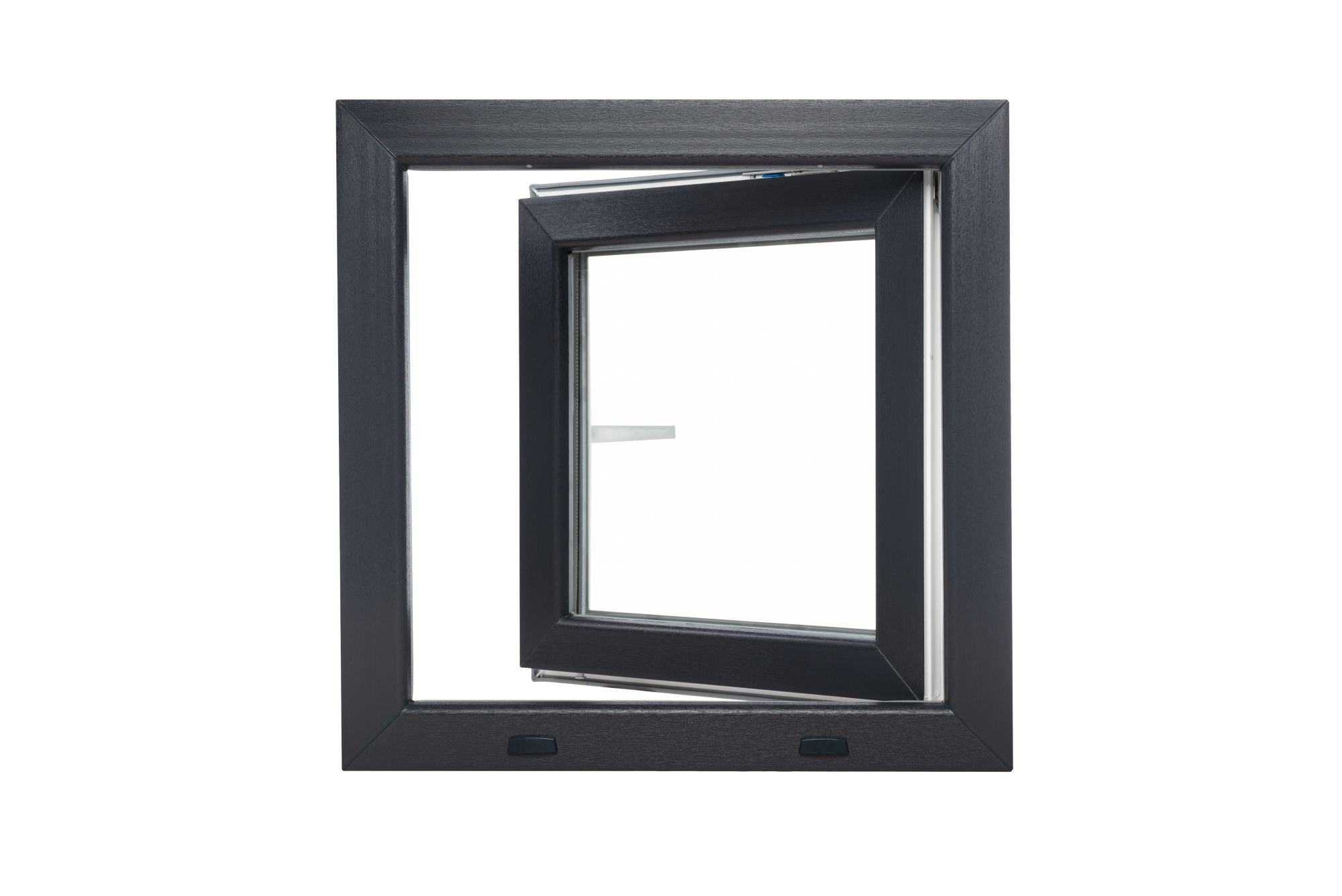 Levně Okno plastové BRAVO OS1 RAL 7016/bílá levé 600×600 mm