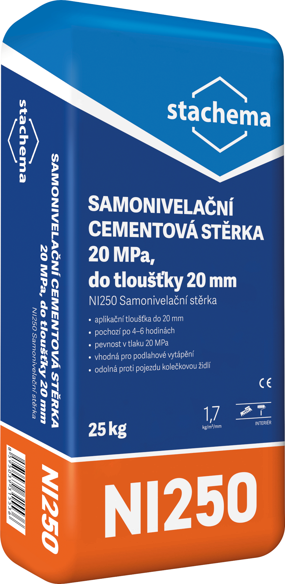 Stěrka samonivelační cementová Stachema NI250 25 kg