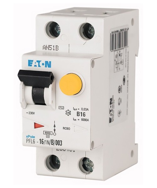 Chránič proudový s jištěním Eaton PFL6-16/1N/B/003