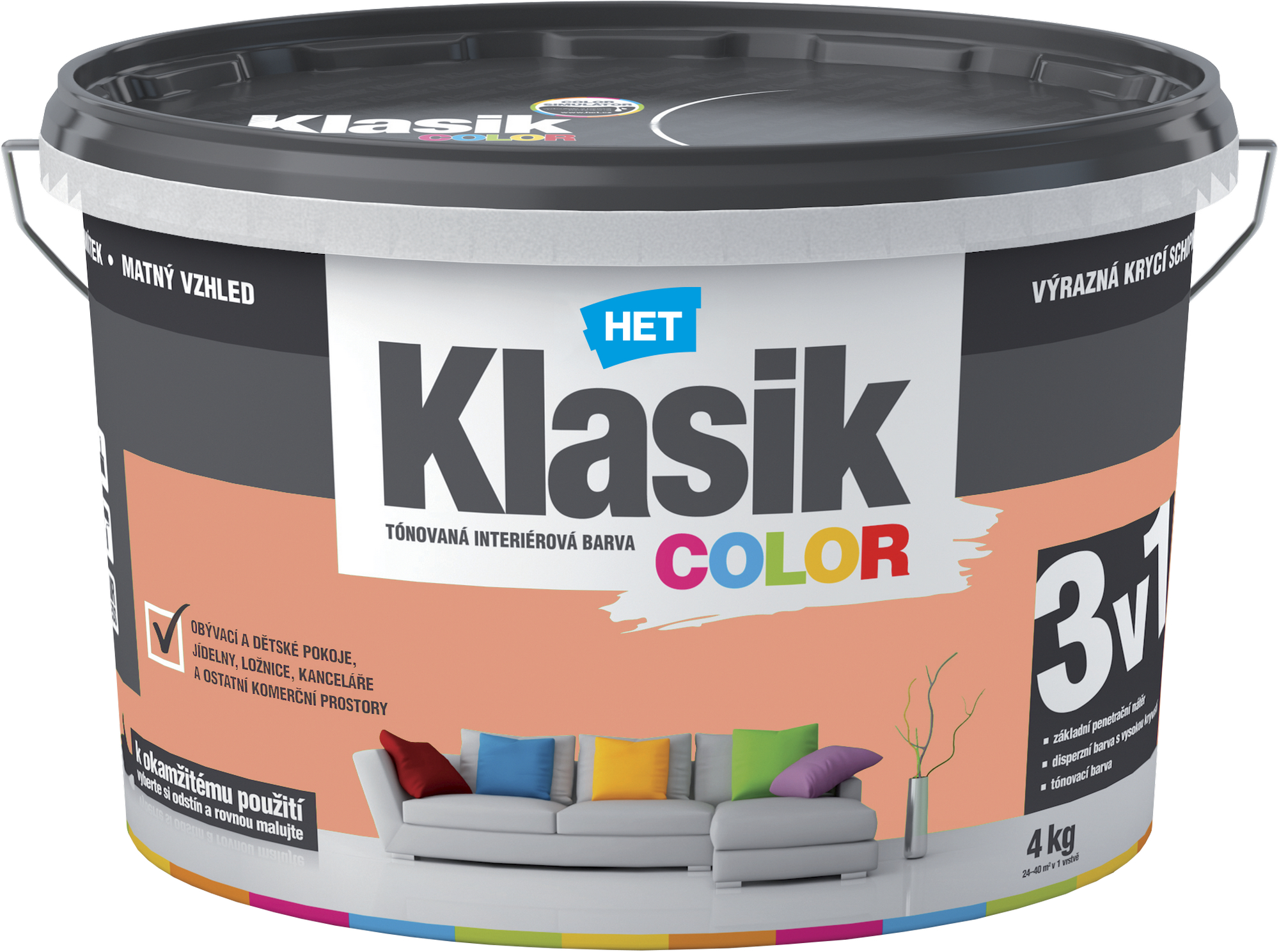 Malba interiérová HET Klasik Color lososový 4 kg