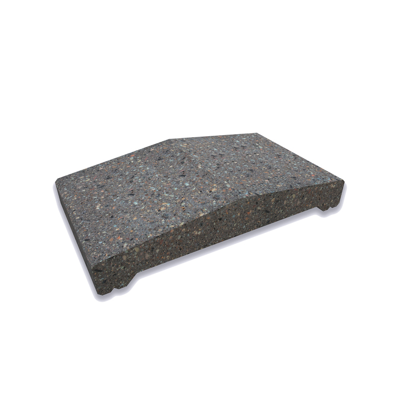 CS-BETON Stříška plotová štípaná CS Blok 30 černá 230×400×77 mm