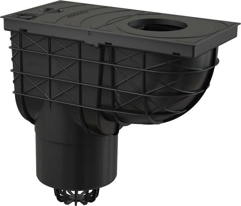 Lapač střešních splavenin DEK spodní DN 125 - černá