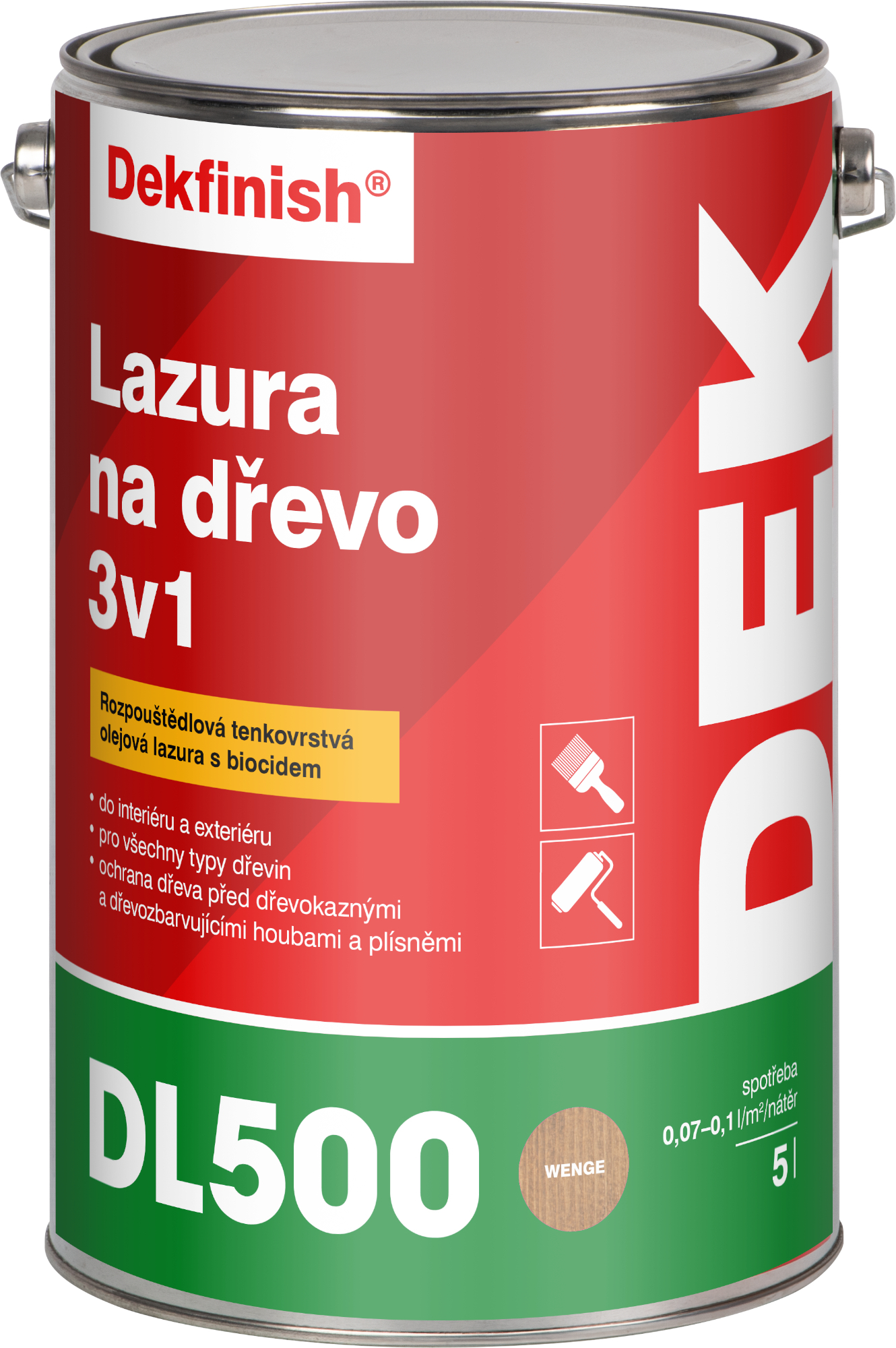 Lazura na dřevo DEKFINISH DL500 3 v 1 wenge 5 l
