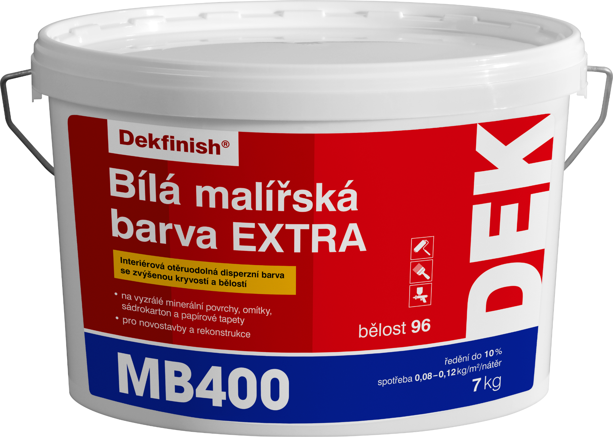 Malba interiérová DEK MB400 EXTRA bílá, 7 kg