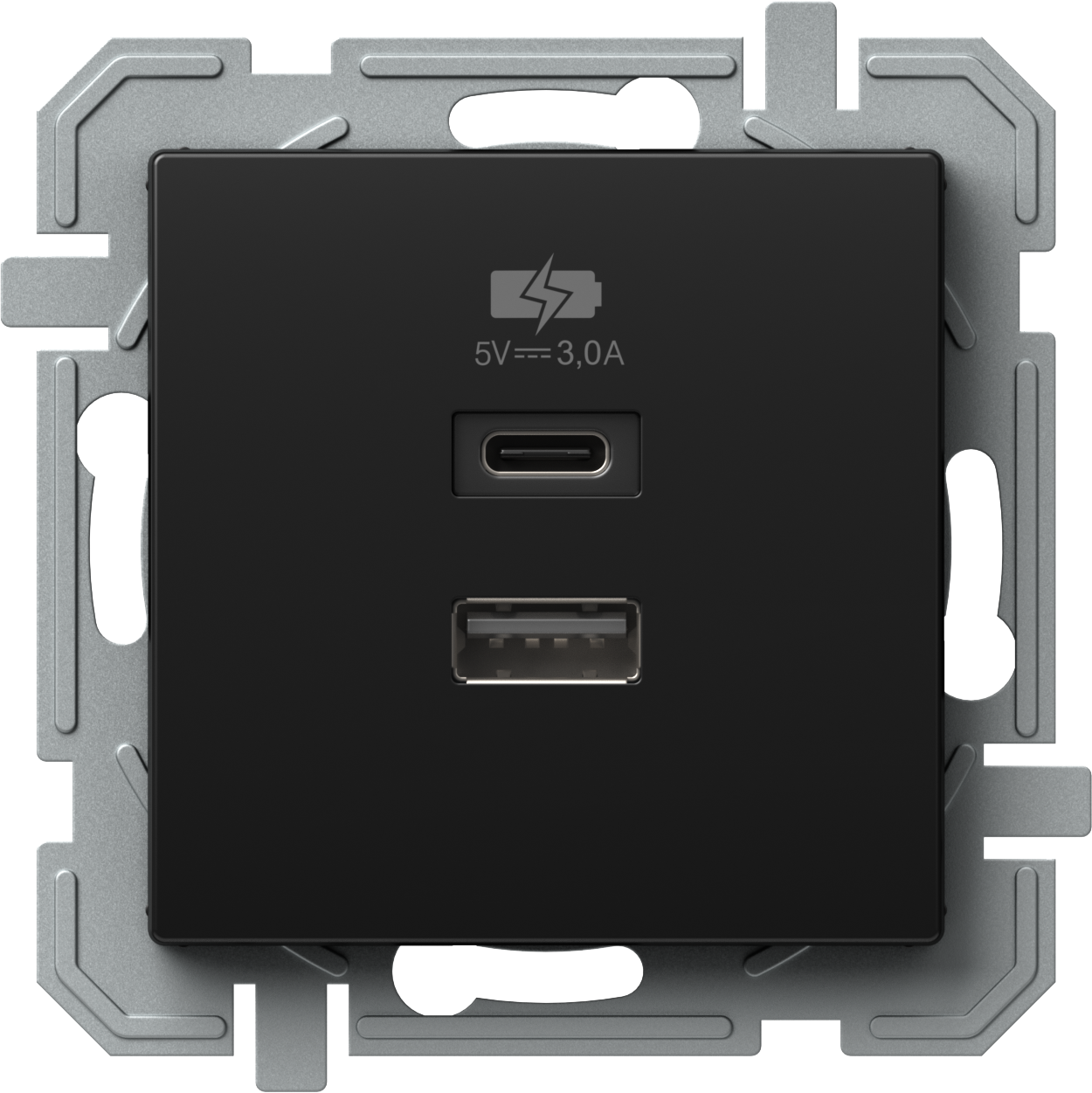 Zásuvka nabíjecí USB TEM Logiq černá