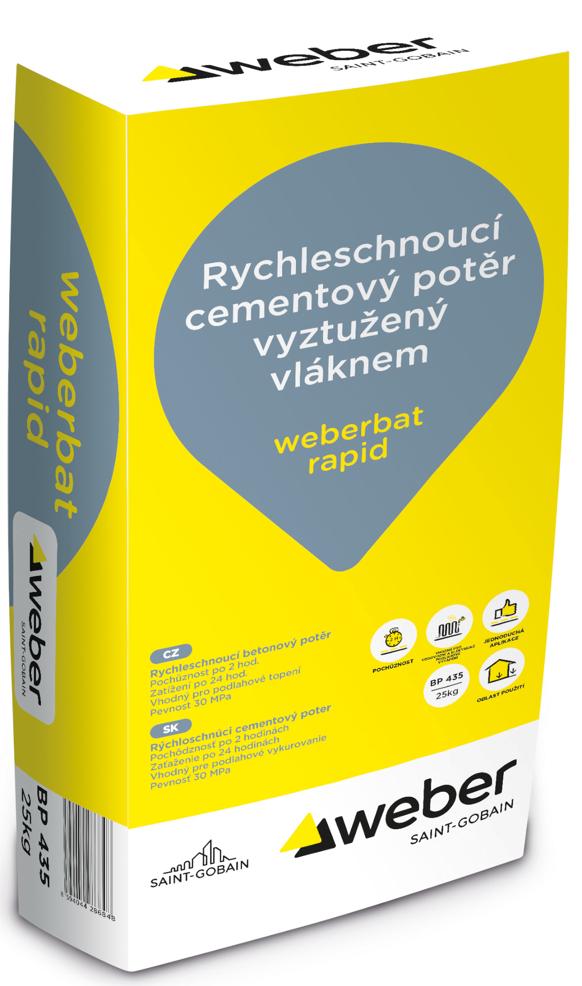 Potěr cementový weberbat rapid 25 kg