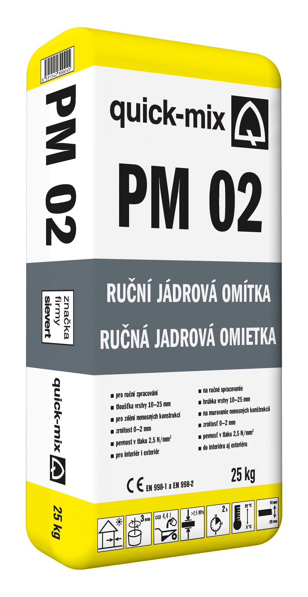Omítka jádrová ruční Sakret/Quick-mix PM 02 25 kg