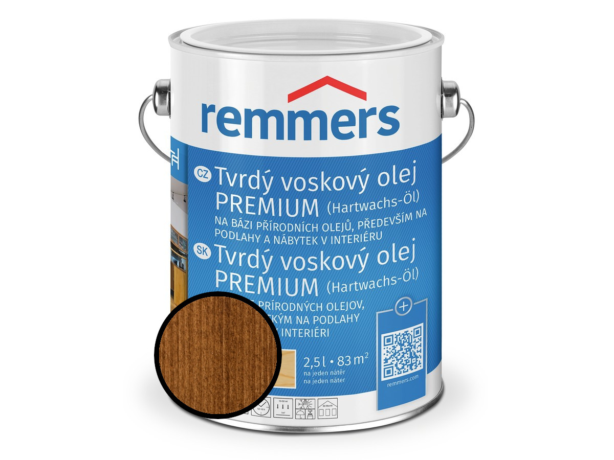 Olej tvrdý voskový Remmers Premium 1362 nussbaum 0,75 l