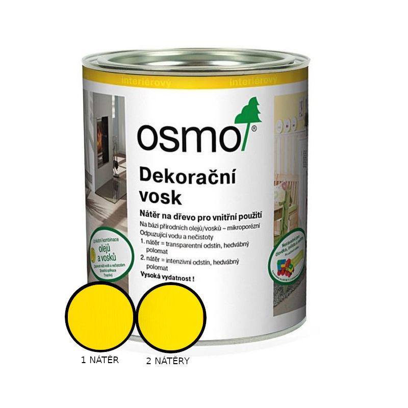 Vosk dekorační Osmo 3105 intenzivní žlutý RAL 1021 0,125 l