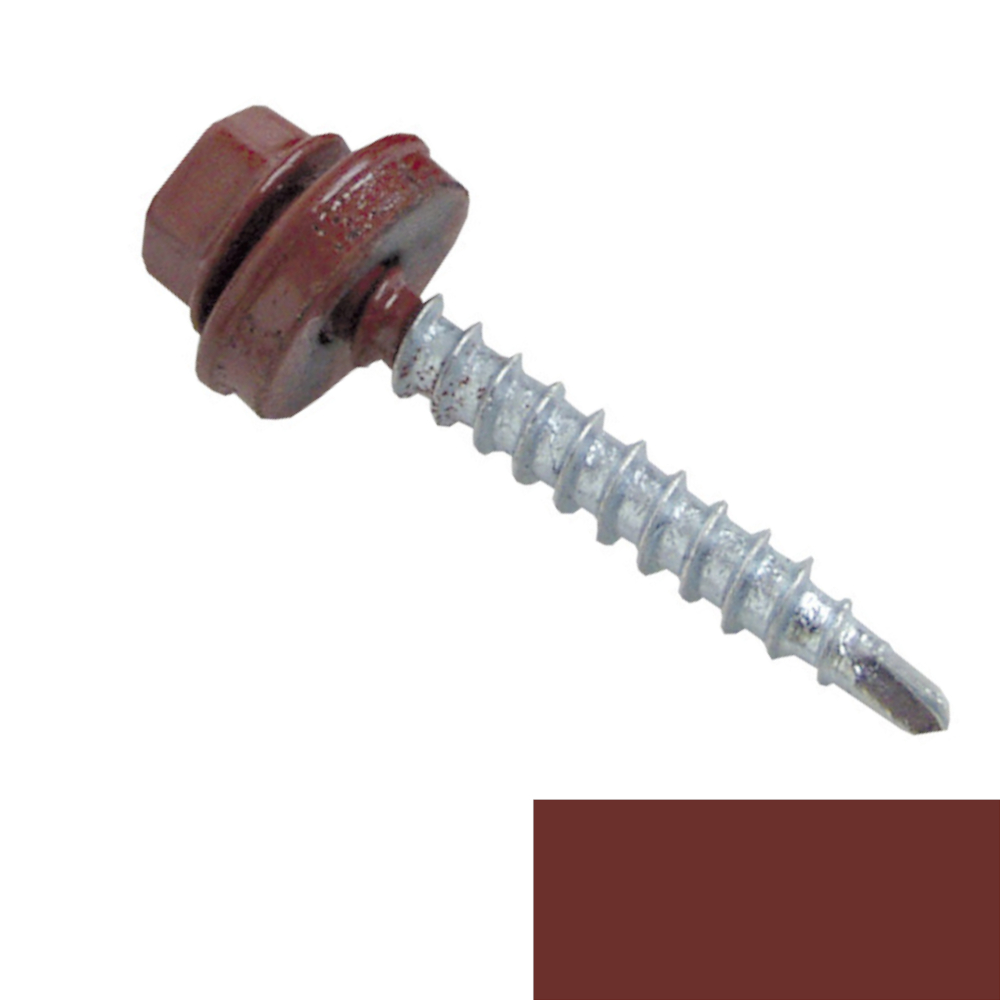 Šroub samořezný spojovací MAXIDEK 4,8×35 RAL 3009 cihlově hnědá