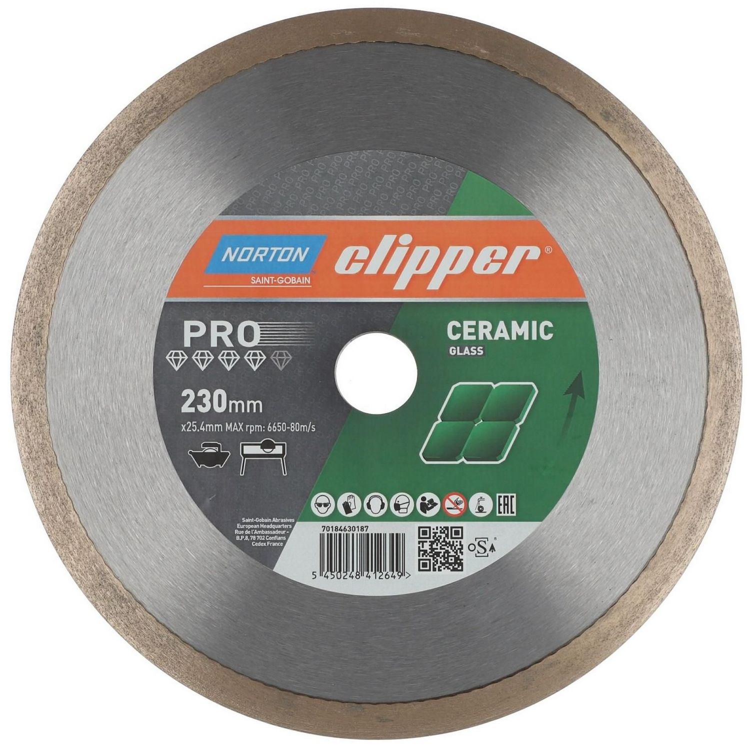 Kotouč řezný DIA Norton Pro Ceram Glass 250×25,4 mm