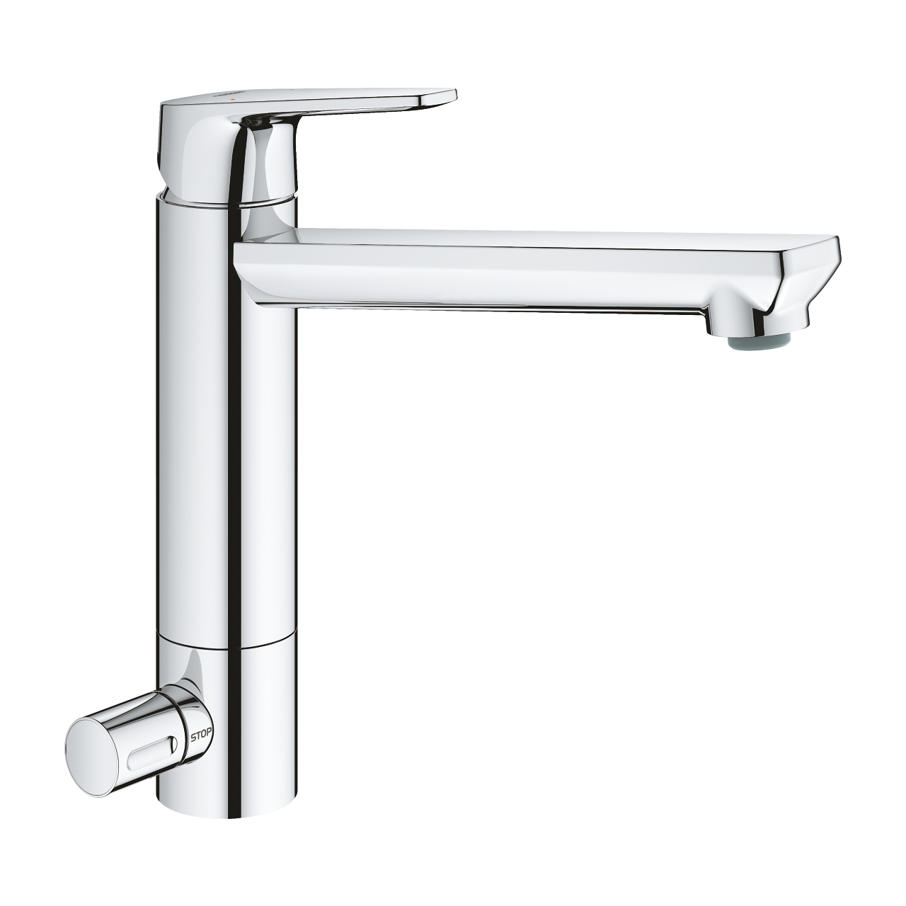 Baterie dřezová stojánková Grohe BauEdge s uzavíracím ventilem, chrom 31696000