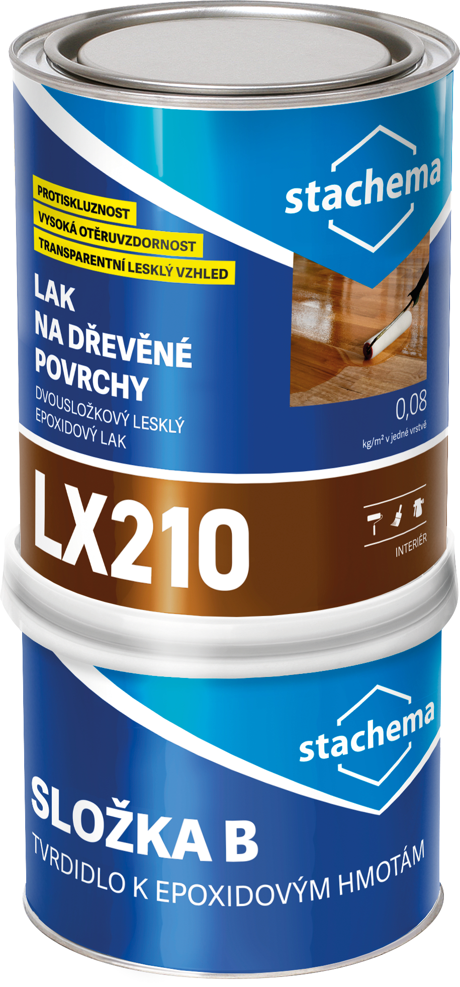Lak na dřevěné povrchy Stachema LX210 lesk set 0,75 l
