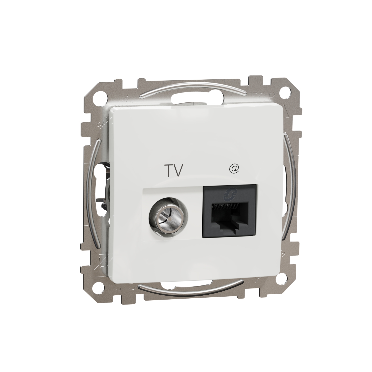 Zásuvka datová a anténní Schneider Sedna Design CAT6 1× RJ45, TV bílá