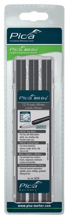 Tuhy náhradní hranaté Pica BIG Dry černé 12 ks