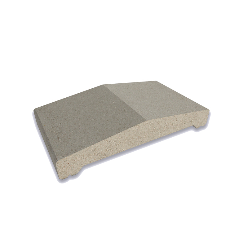 CS-Beton Stříška plotová štípaná CS Blok 30 šedá 230×400×77 mm