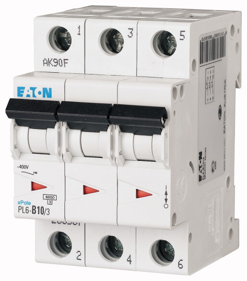 Jistič Eaton PL6-B10/3 6 kA B 10 A