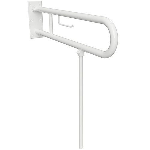 Úchyt sklopný ve tvaru U Bemeta Help s opěrnou nohou a držákem TP 750 mm bez krytky bílá