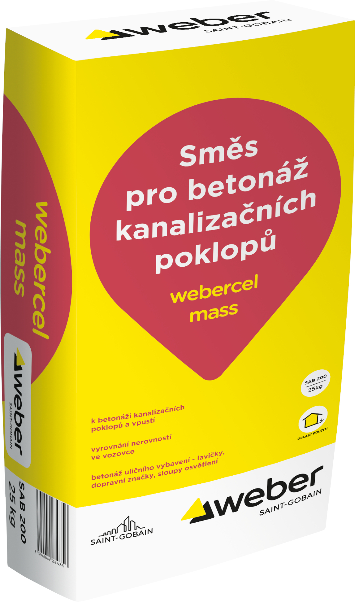 Beton rychletvrdnoucí webercel mass 25 kg