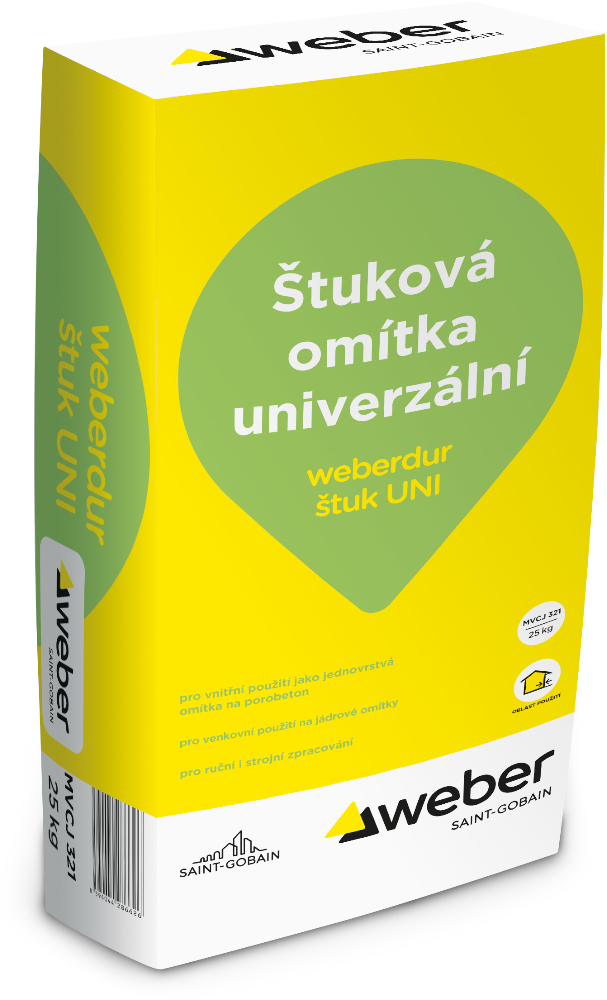 Omítka štuková weberdur štuk UNI 25 kg