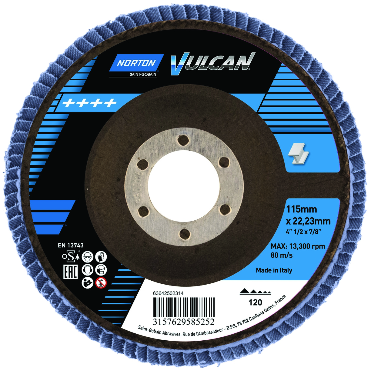 Kotouč brusný lamelový Norton Vulcan R842 115×22,23 mm 60