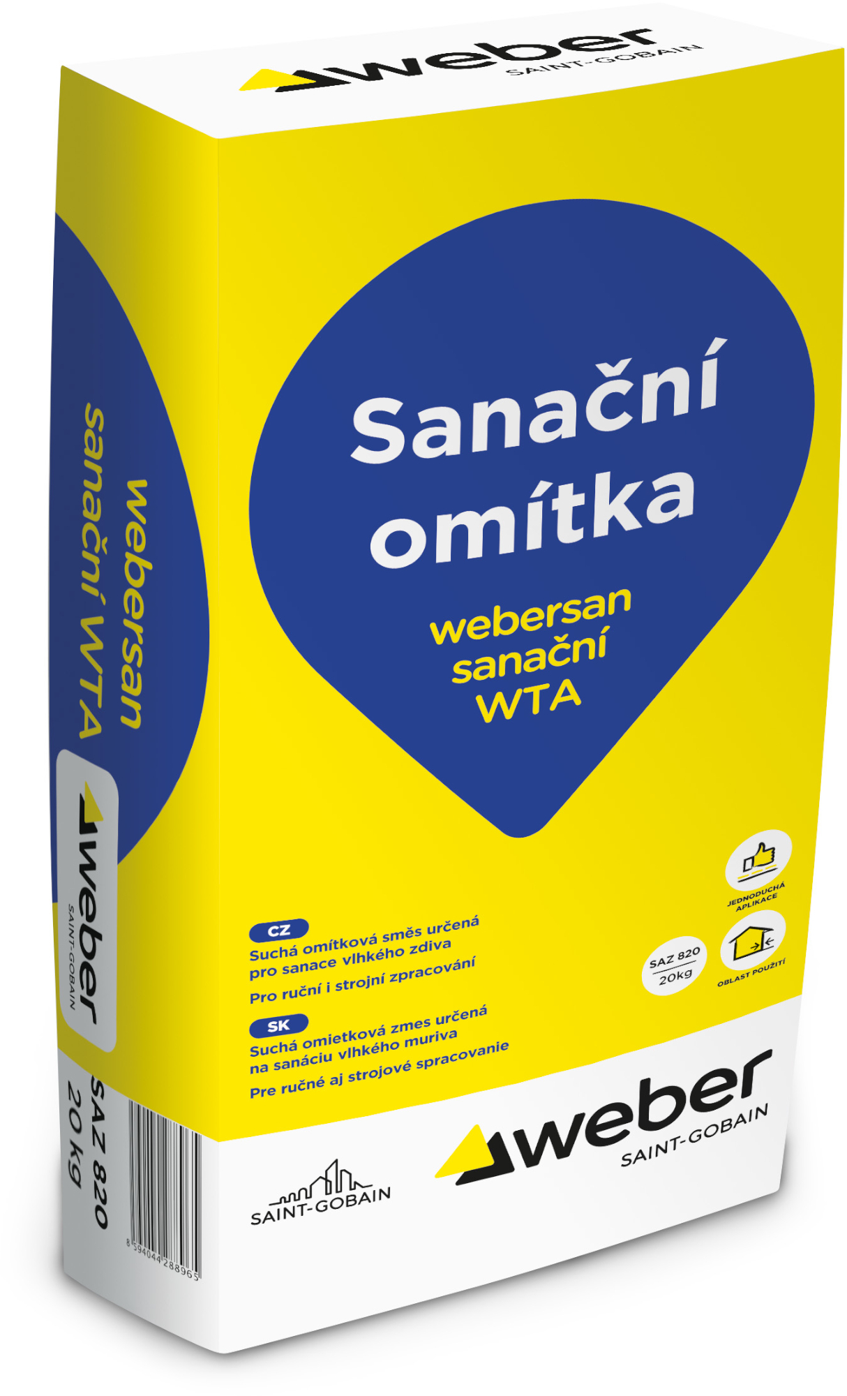 Omítka sanační webersan WTA 20 kg