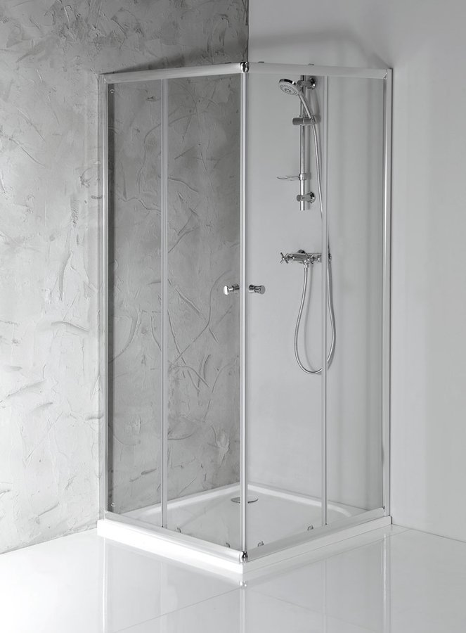 Kout sprchový Aqualine Agga 800×800 mm chrom/čiré sklo