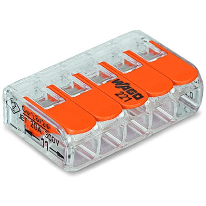 Svorka flexi 5x4, WAGO 221-415