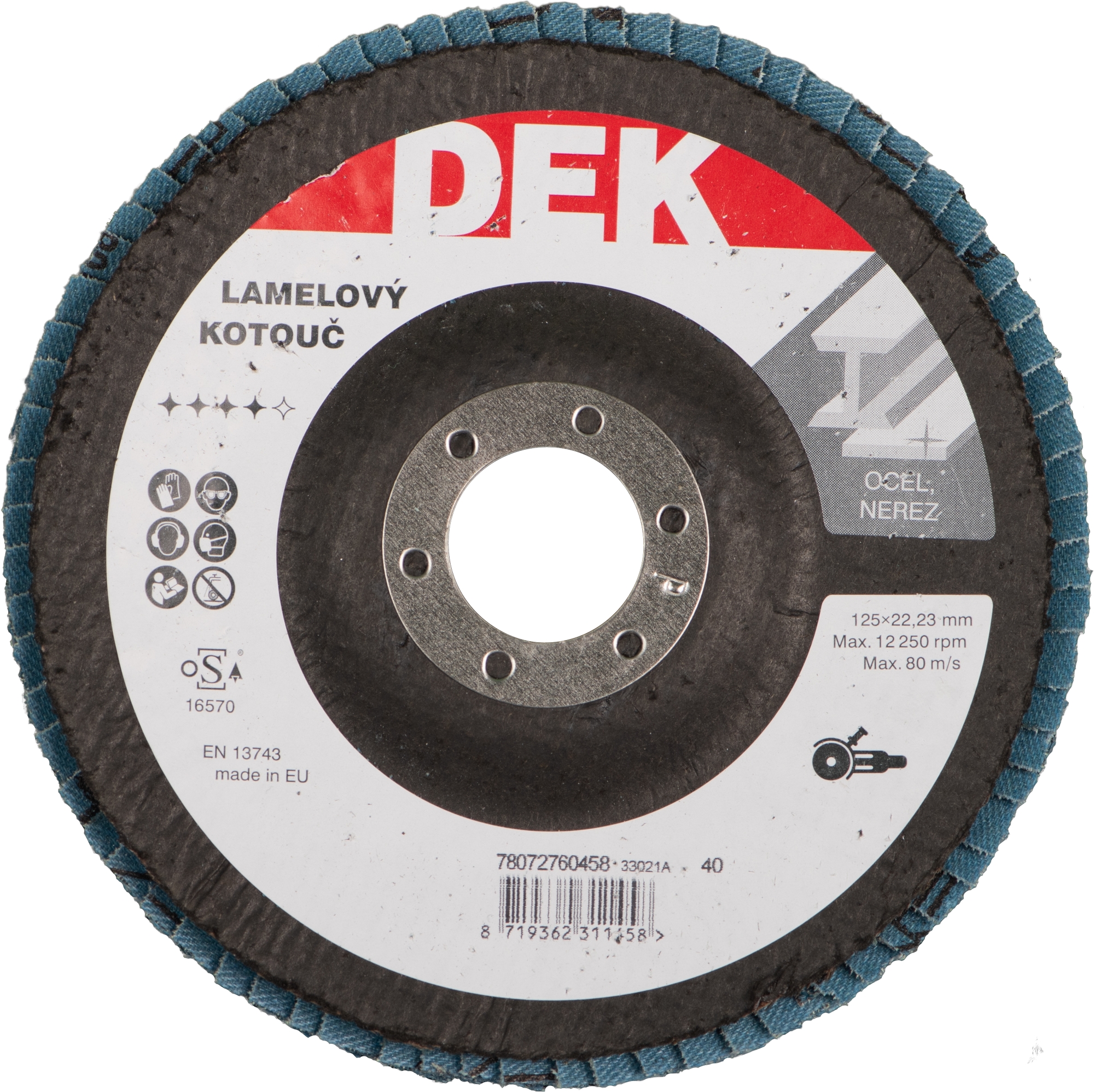Kotouč brusný lamelový DEK 125×22,23 mm 40