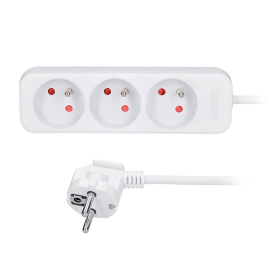 Kabel prodlužovací 3zásuvka Solight 5 m 1 mm2 IP 20