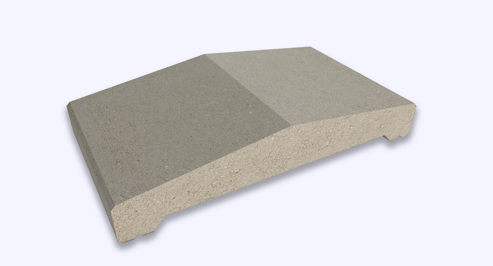 Stříška plotová štípaná CS Blok 30 šedá 230×400×77 mm