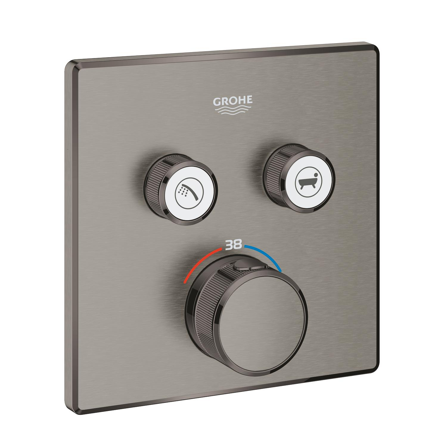 Díl nadomítkový Grohe Grohtherm SmartControl s 2 ventily kartáčovaný Hard Graphite 29124AL0