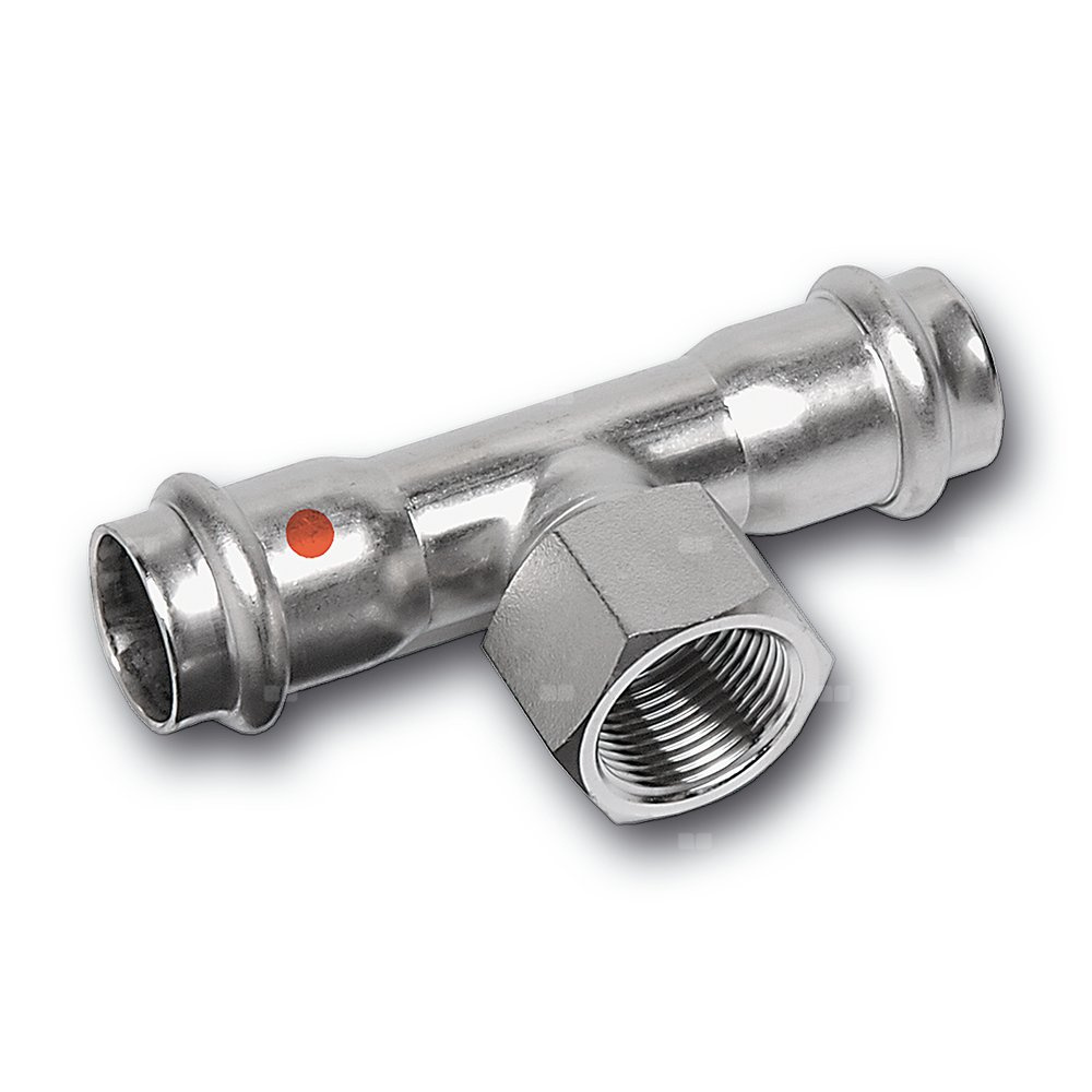 T-kus redukovaný lisovací Sanha NiroTherm 91130G 15 mm × 1/2"
