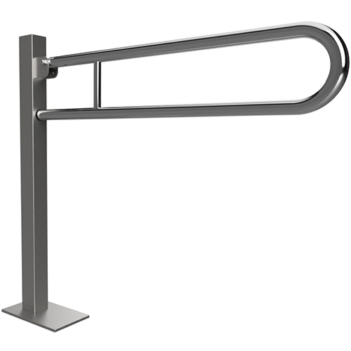 Úchyt sklopný ve tvaru U Bemeta Help ukotvený do země 850 mm s krytkou nerez lesklý