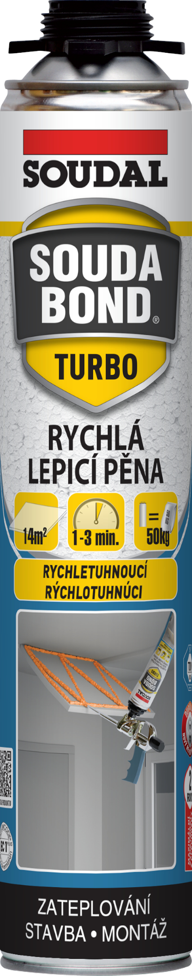 Pěna lepicí Soudal SOUDABOND EASY Turbo pistolová 750 ml