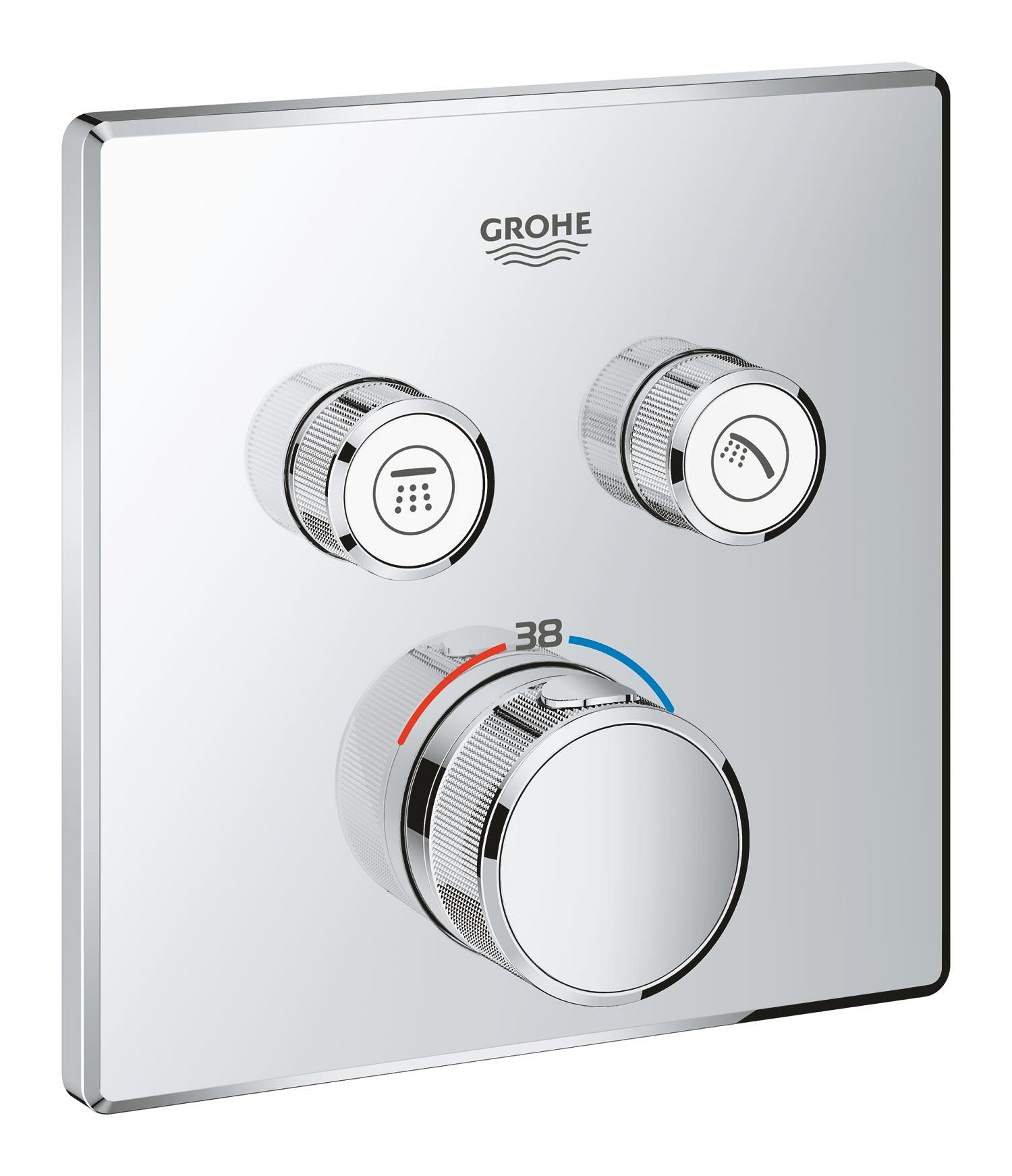 Díl nadomítkový Grohe Grohtherm SmartControl s 2 ventily chrom 29124000