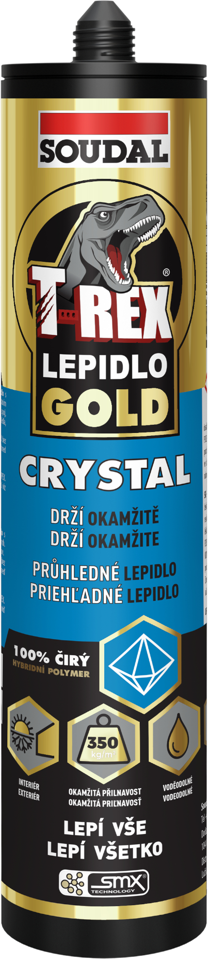 Lepidlo montážní Soudal T-REX GOLD CRYSTAL 290 ml