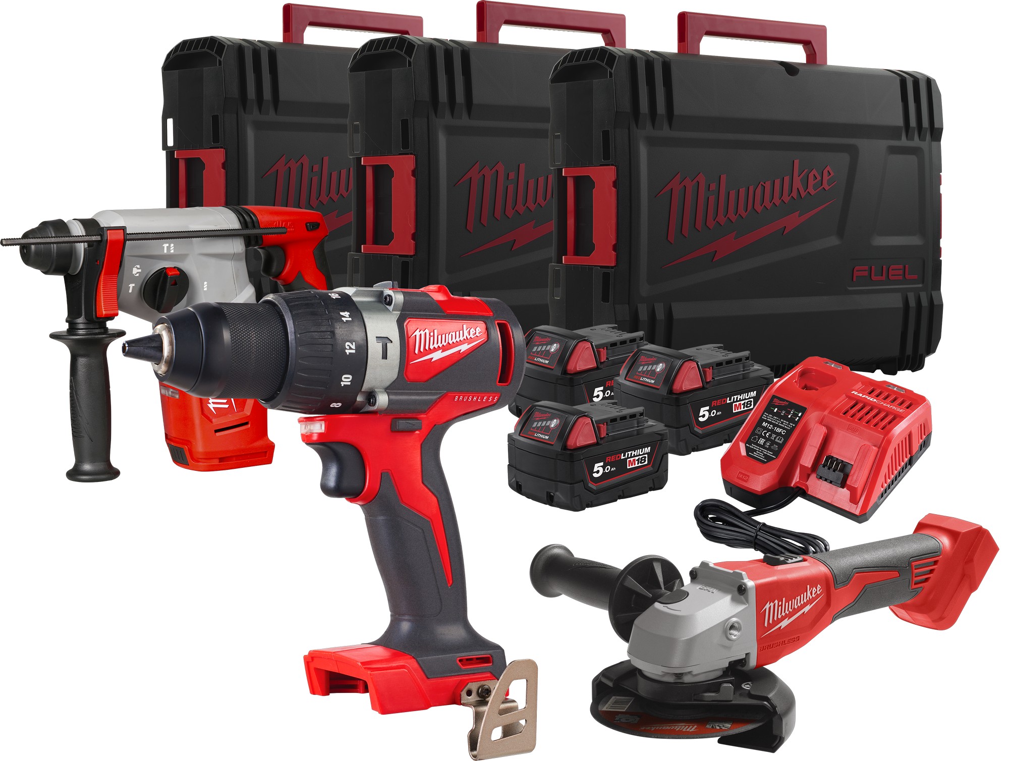 Sada AKU nářadí Milwaukee M18FPP3AG-503X + rukavice Milwaukee