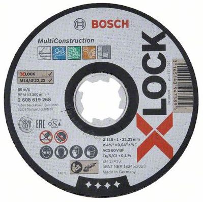 Kotouč řezný Bosch Multi Construction X-LOCK 115×1 mm