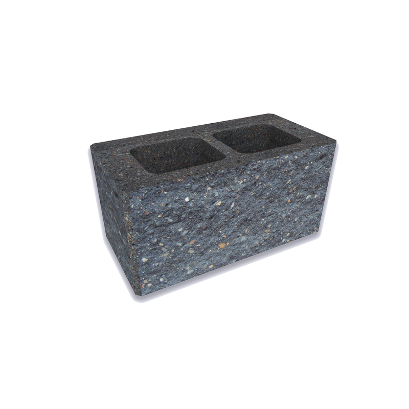 CS-Beton Tvárnice plotová štípaná CS Blok 20 sloupková černá 200×400×200 mm