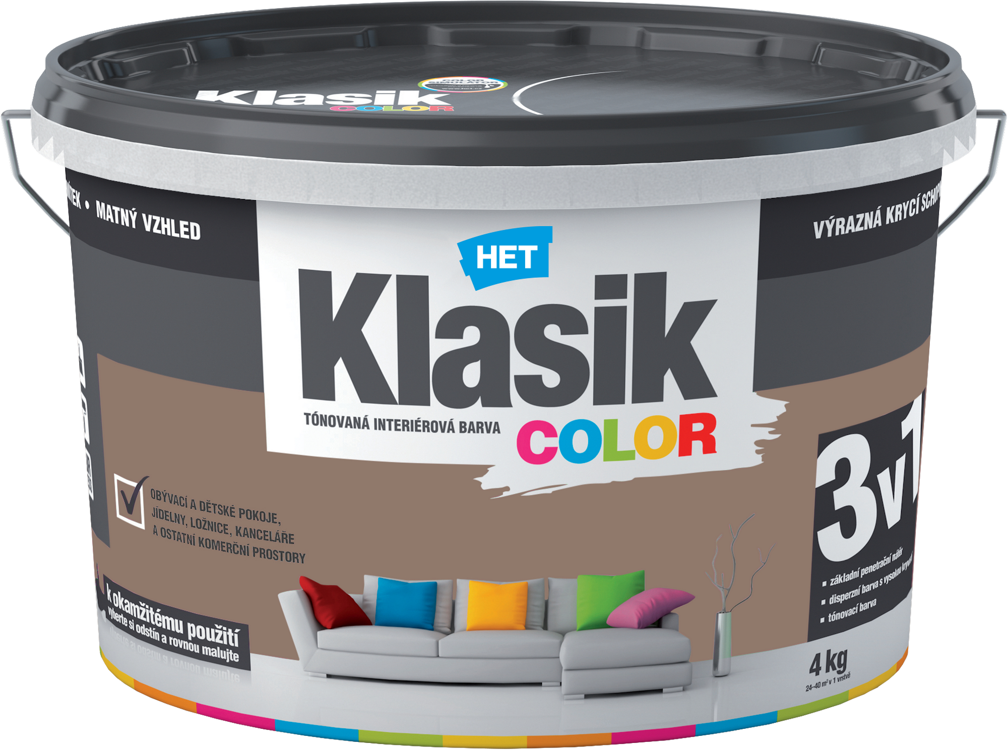 Malba interiérová HET Klasik Color hnědý nugátový 4 kg