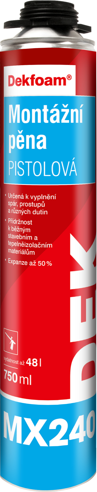 Pěna montážní DEKFOAM MX240 pistolová 750 ml
