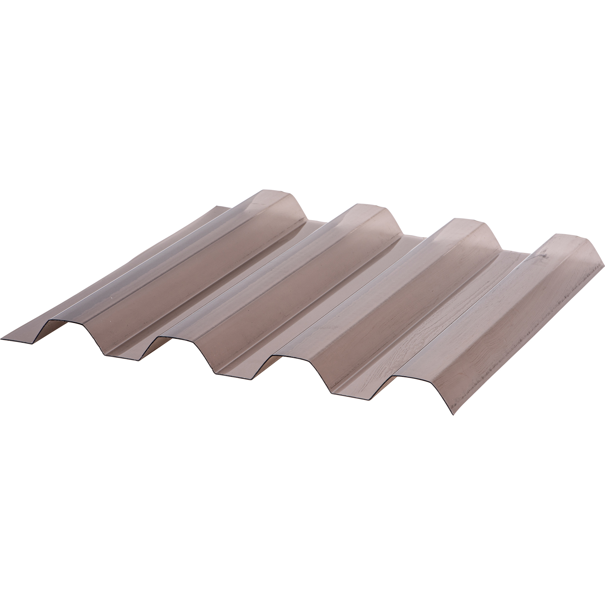 Deska polykarbonátová trapézová TOPLIGHT T 76/18 hladká 2UV bronz 0,8×1 060×4 000 mm