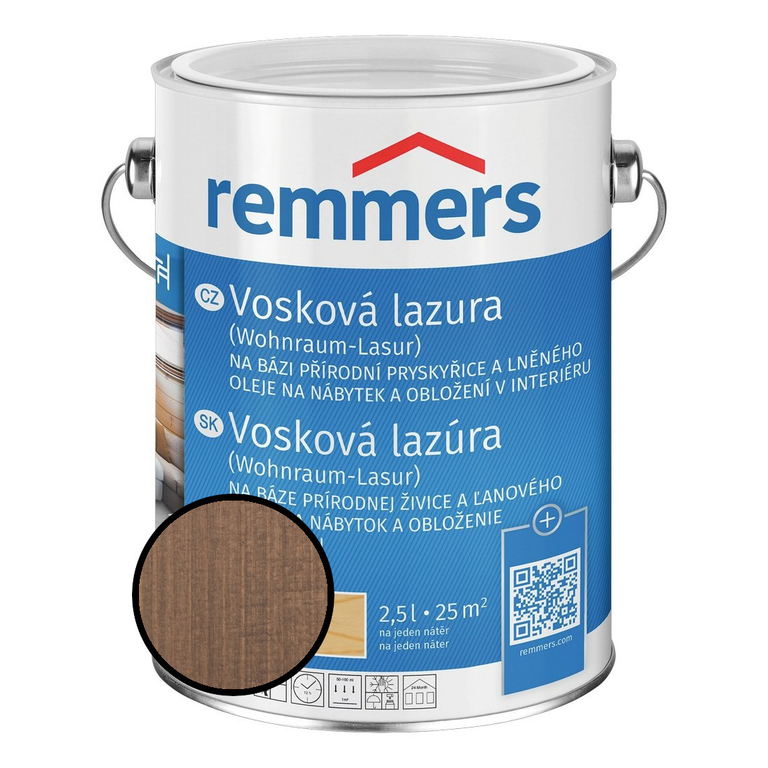 Lazura vosková Remmers toskán. šedá, 0,75 l