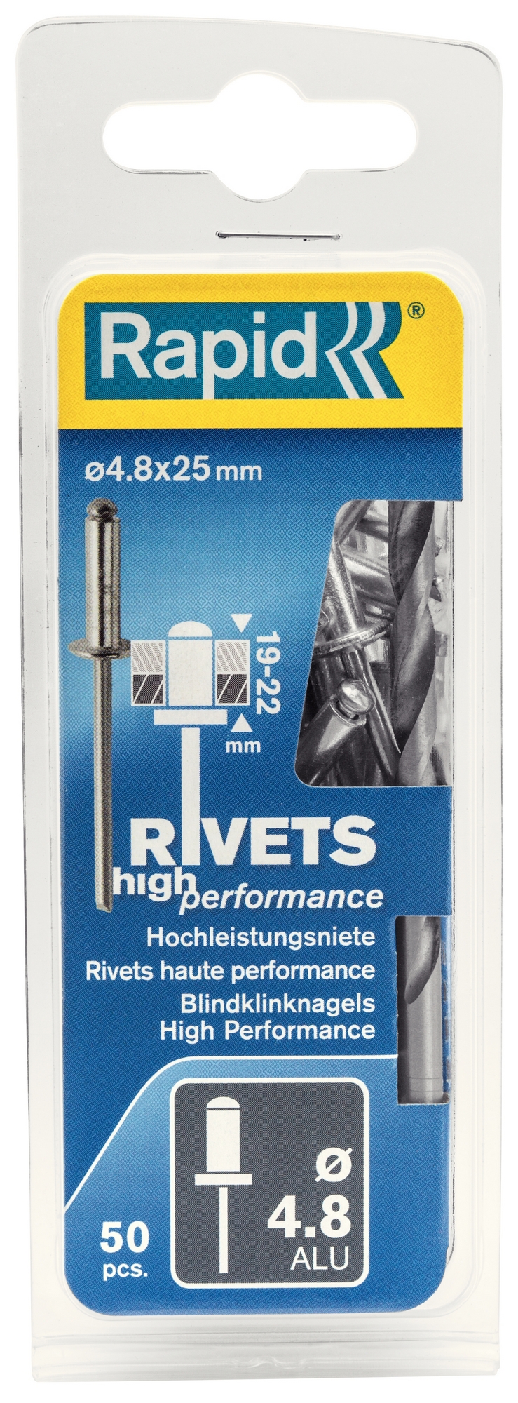 Nýty hliníkové Rapid High Performance 4,8×25 mm 50 ks