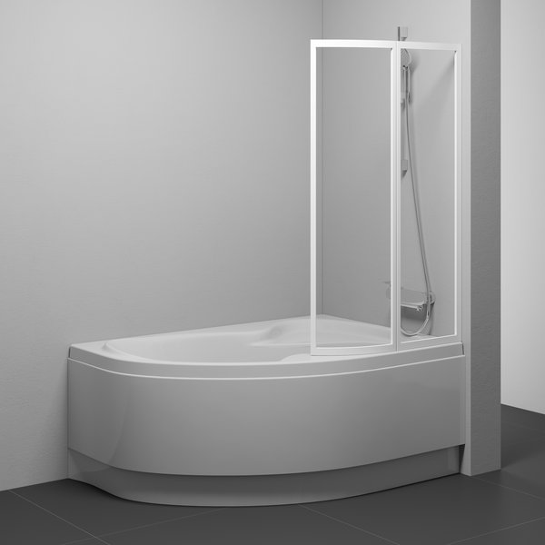 Zástěna vanová Ravak VSK2 Rosa 1600 mm pravá white/transparent