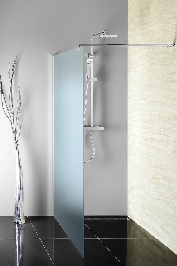 Stěna pevná Aqualine Walk-In 1 100 mm leštěný hliník/brick sklo