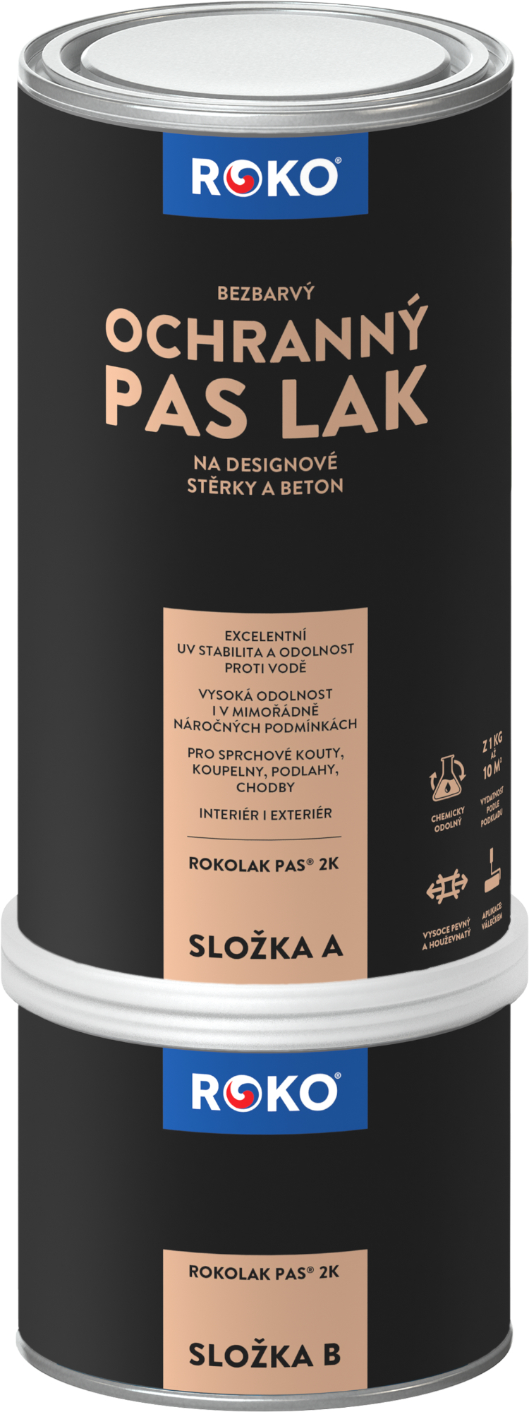 Lak ochranný ROKOLAK PAS 2K lesklý 1,5 kg