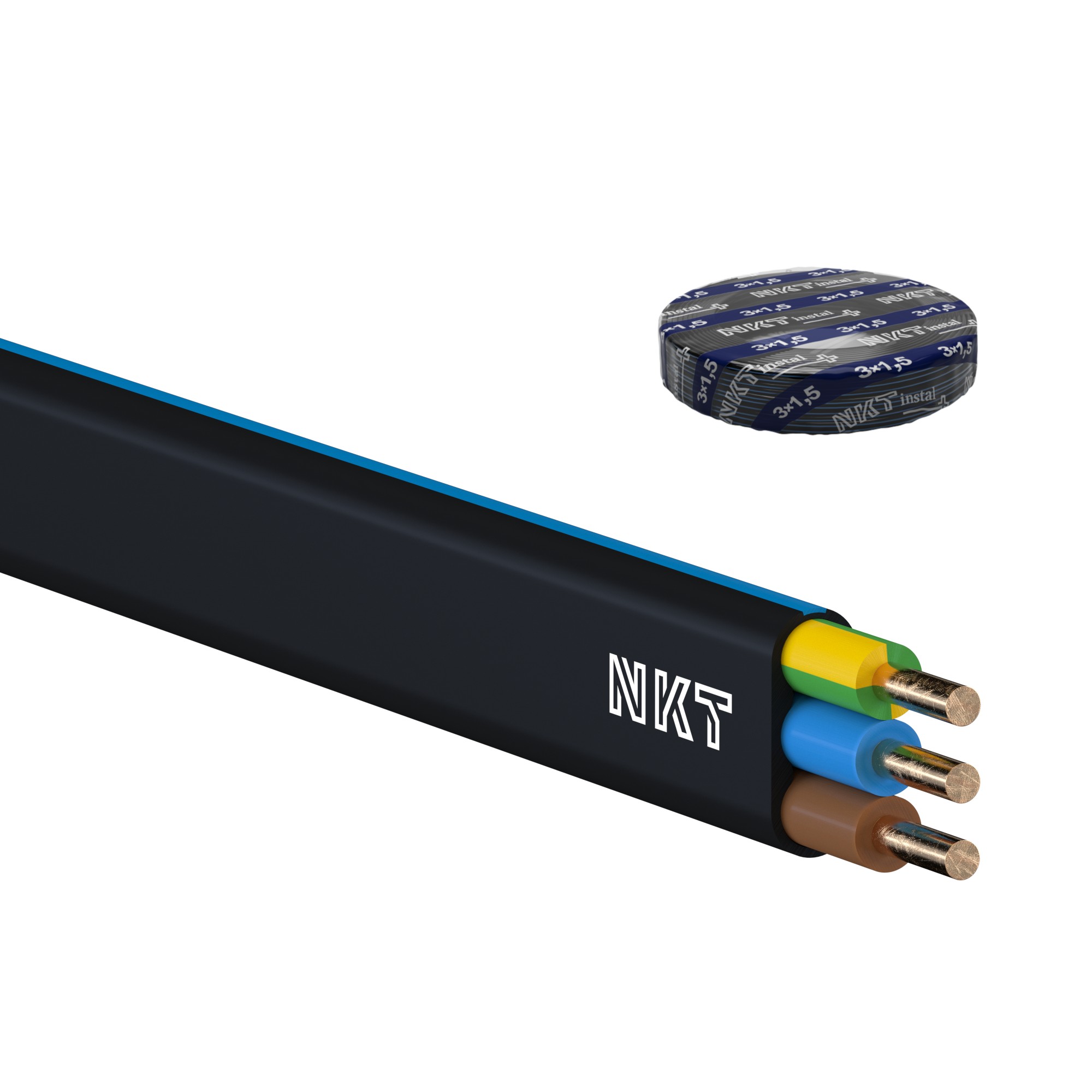 Kabel CYKYLo-J 3× 1,5 RE 100 m/bal.